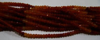 Natural Carnelian Shaded Rondelle Faceted 3-4mm Beads Strand 14 inches long