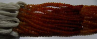 Natural Carnelian Shaded Rondelle Faceted 3-4mm Beads Strand 14 inches long