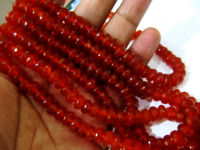 Natural Carnelian Rondelle Faceted 8mm Beads Sold Per Strand 8 inches Long