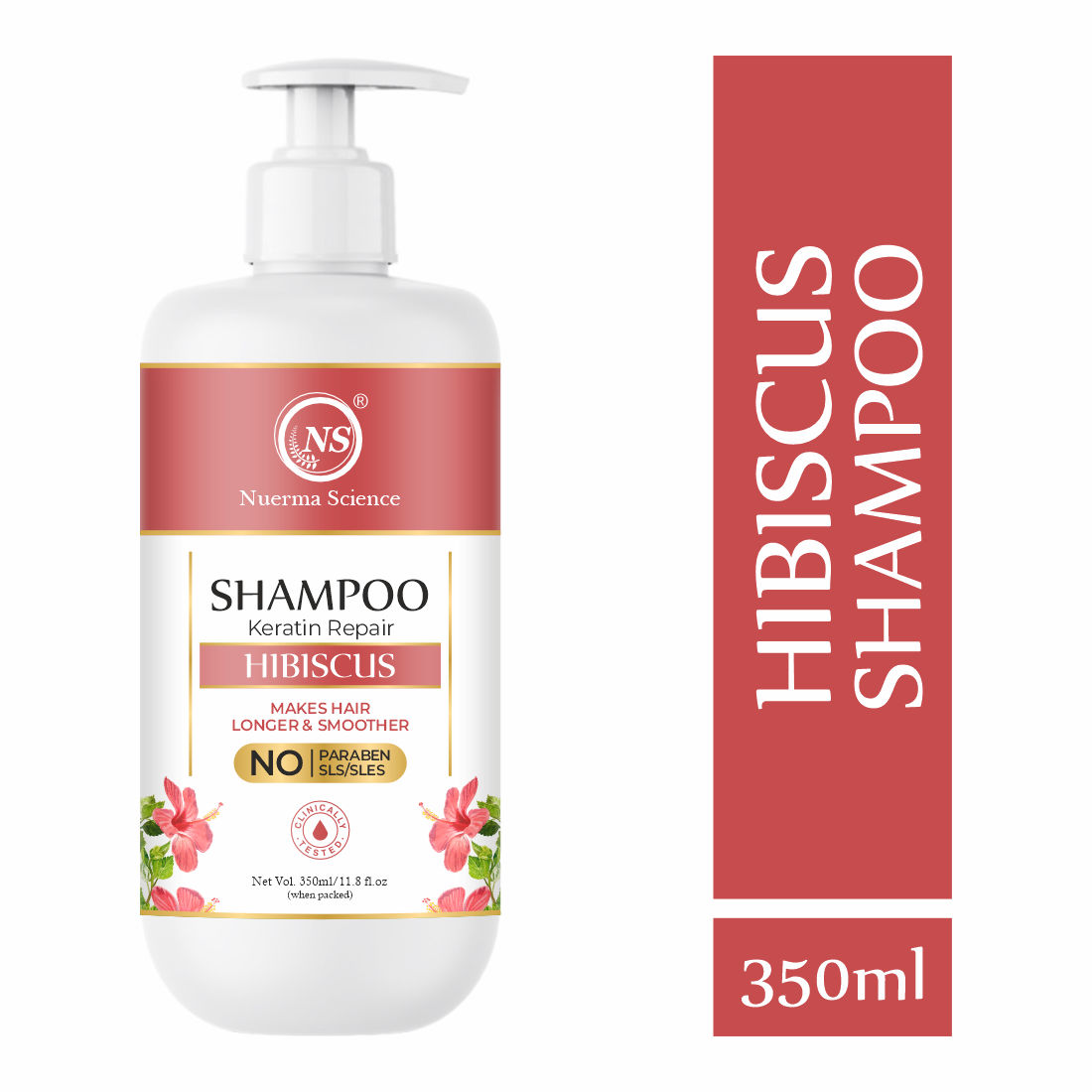 Nuerma Science 100% Natural Hibiscus Hair Shampoo for Hair Growth , Anti Hair Fall  (350 ml)