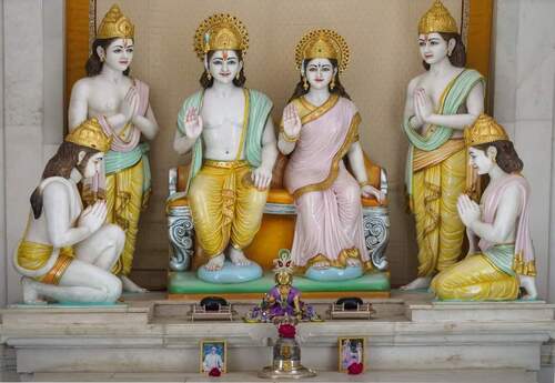 Marble Ram Darbar Statues with Hanuman