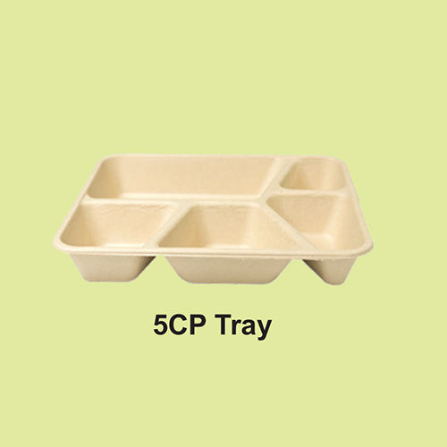 5 Compartment Bamboo Fiber Lunch Tray