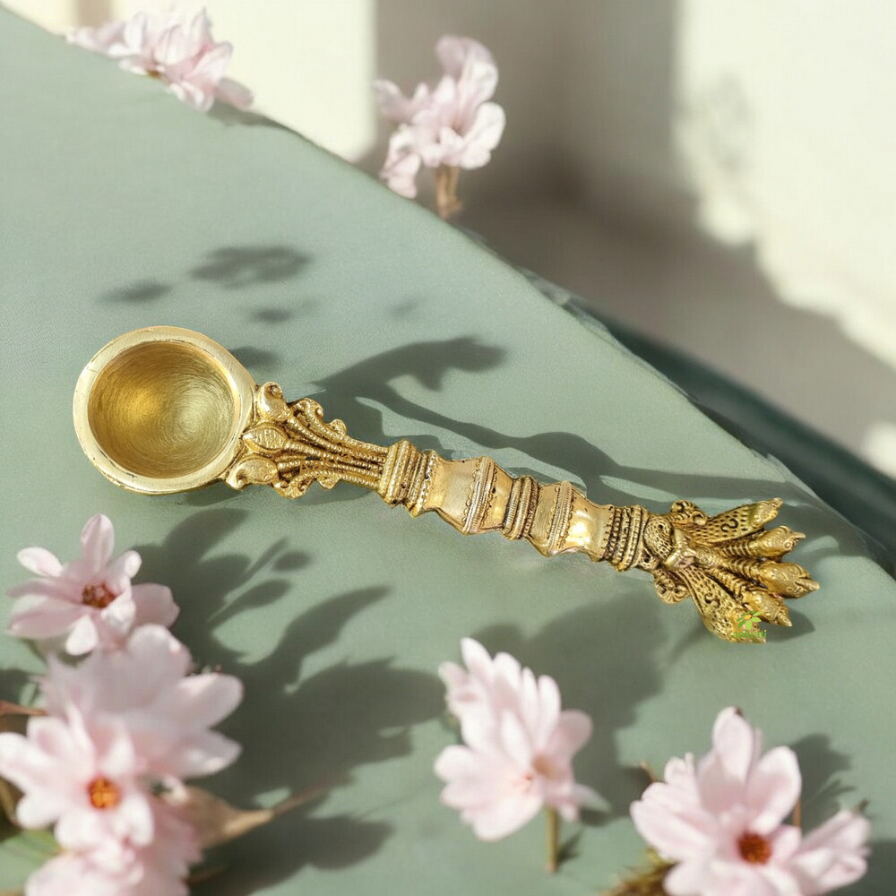 Religious Brass metal traditional hand made pooja/Havan spoon