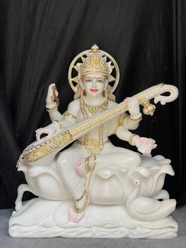 White Marble Saraswati Statue