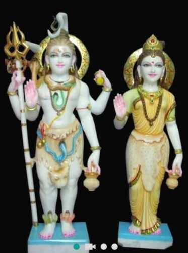 Shiv Parvati Marble Statue