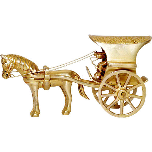 Aakrati Traditional Horse cart Made in Brass with Antique Look - Rare Collection for Gift and Dcor