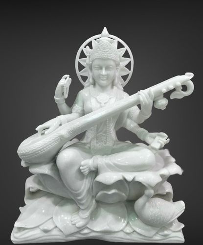 White Marble Saraswati Mata Statue