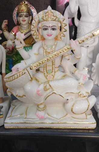 Goddess Saraswati Marble Statue