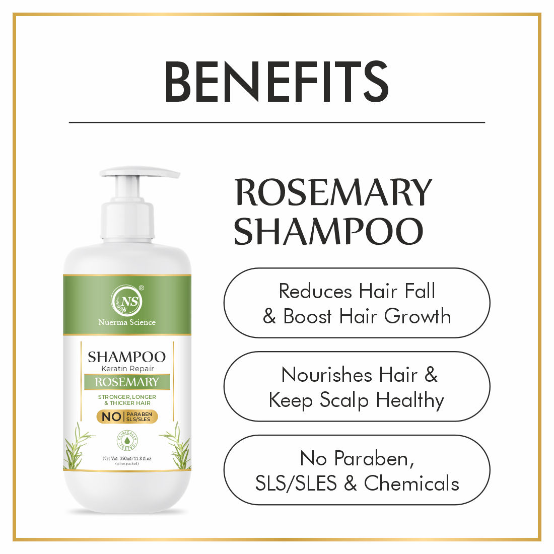 Nuerma Science 100% Natural Rosemary Oil Hair Shampoo