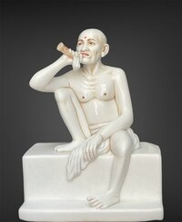 Marble Human Statue - Medium Size, Hand-carved White Marble | Traditional Spiritual Decorative Artwork