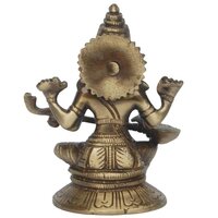 Goddess Saraswati Brass Statue in Antique Finish By Aakrati