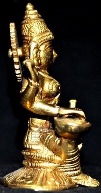 Goddess Saraswati Brass Metal Hand Carved Statue - The Goddess of Art & Knowledge