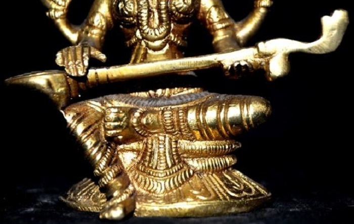 Goddess Saraswati Brass Metal Hand Carved Statue - The Goddess of Art & Knowledge