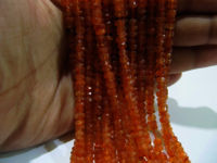 Natural Carnelian Rondelle Faceted 4-5mm Beads Strand 13 inches long