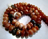 Natural Carnelian Mystic Coated Rondelle Faceted 7-8mm Beads Strand 8''long