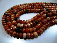 Natural Carnelian Mystic Coated Rondelle Faceted 7-8mm Beads Strand 8''long