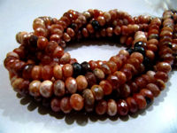 Natural Carnelian Mystic Coated Rondelle Faceted 7-8mm Beads Strand 8''long