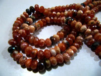 Natural Carnelian Mystic Coated Rondelle Faceted 7-8mm Beads Strand 8''long