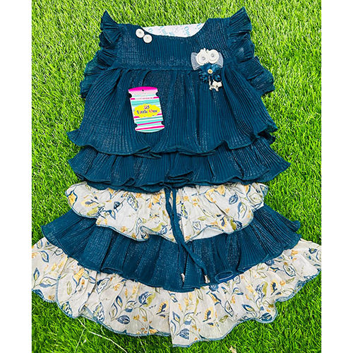 Kids Blue Top And Skirt