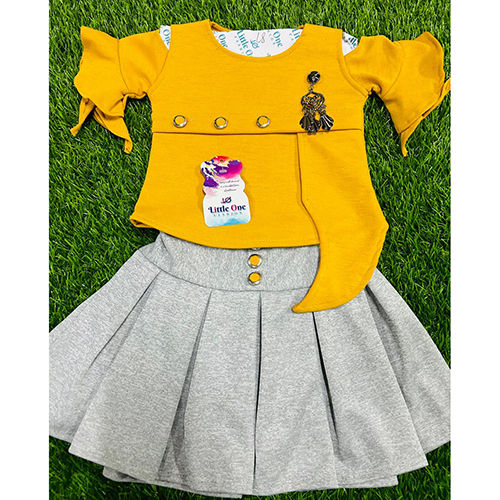 Kids Yellow Top And Skirt