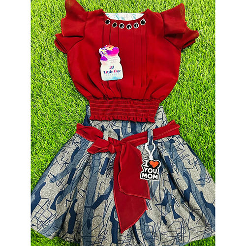 Kids Red Top And Skirt