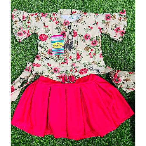 Kids Pink Top And Skirt