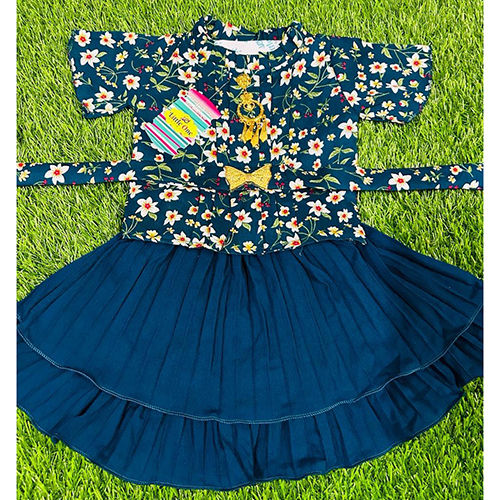 Kids Blue Top And Skirt