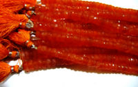 Natural Carnelian Rondelle Faceted 7-8mm Beads Strand 8 inches long