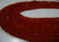 Natural Carnelian Rondelle Faceted 3-4mm Beads Strand 13 inches long