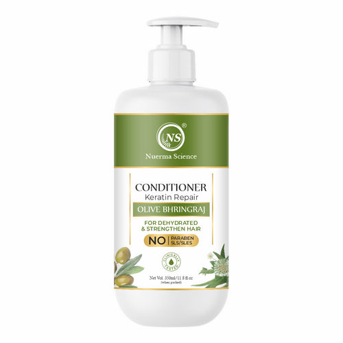 Nuerma Science Keratin Repair Olive Bhringraj Conditioner for Anti Frizz & Silky Hair - 350ml