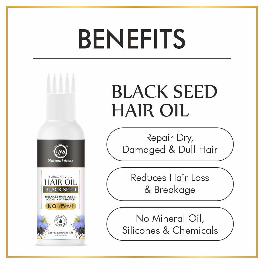 Nuerma Science 100% Pure & Natural Blackseed Oil Hair Oil