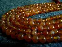 Natural Carnelian Round Ball shape Plain Beads 7-8mm Strand 8 inches Long