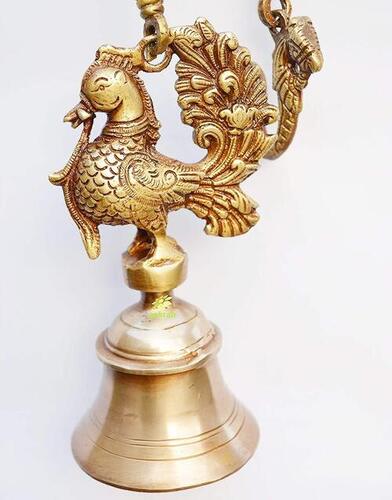 Aakrati Hanging Bell with Peacock by Aakrati Metal Home Temple  (Height: 20, Pre-assembled)