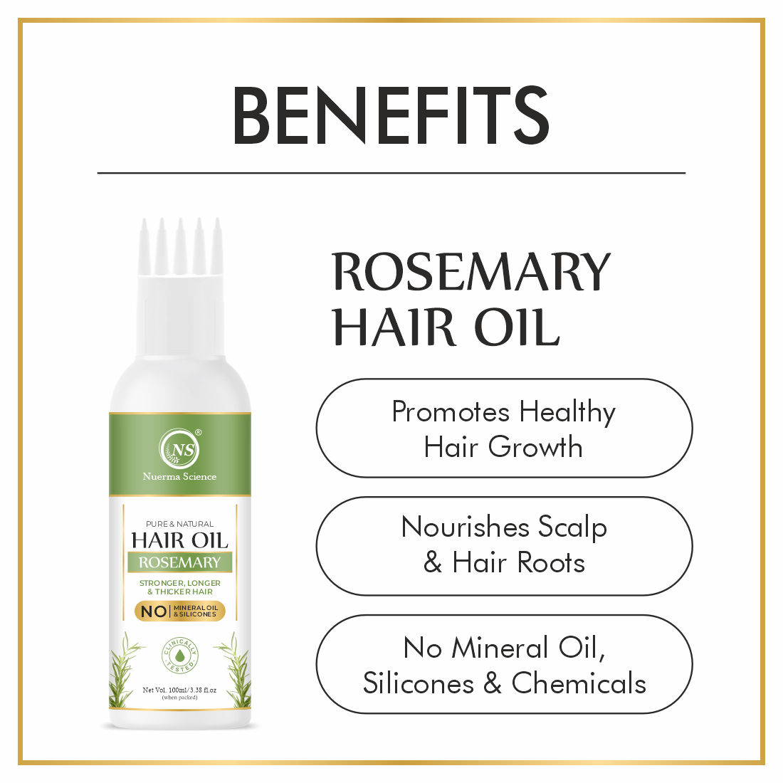 Nuerma Science 100% Pure & Natural Rosemary Oil Hair Oil