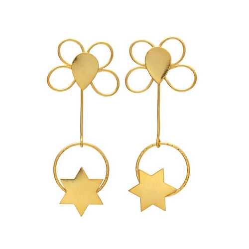 Dangle earring set flower and star earring set