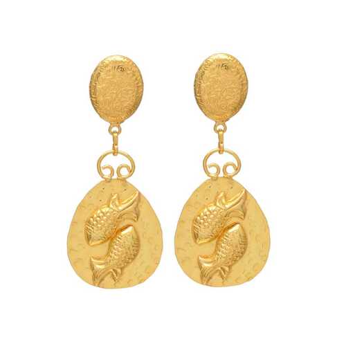 fish design disc earring set for woman