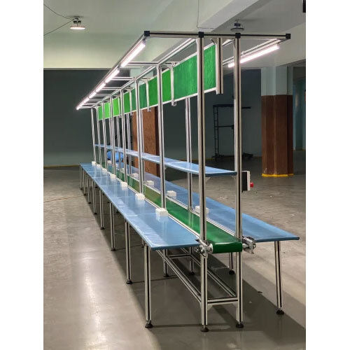 Silver Assembly Line Conveyor System For Motor