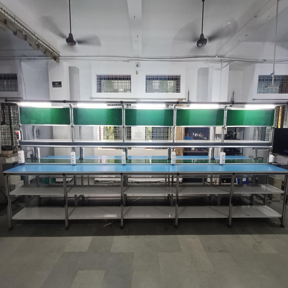 Assembly Line Conveyor System - Color: Silver