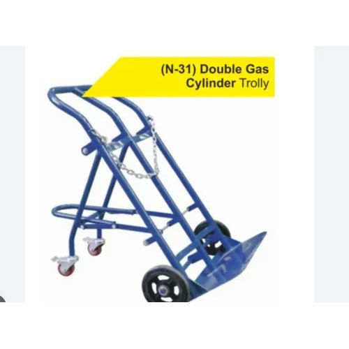 SS Double Gas Cylinder Trolley