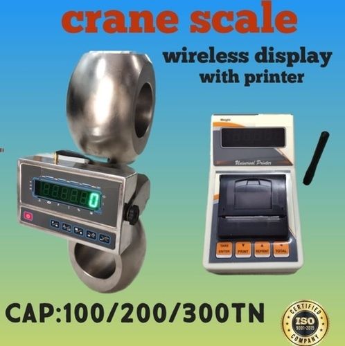 Ss Crane Scale with Wireless Printer Indicator USB Pen Drive RS232 - 120 ton  x 30 kg