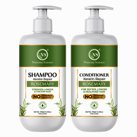 Nuerma Science 100% Natural Rosemary Shampoo 350ml Conditioner Combo Pack For Hair Growth - 700ml, Natural Color | Anti-dandruff, Boosts Hair Growth, Reduces Hair Fall, Straightens Hair