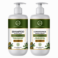 Nuerma Science Olive & Bhringraj Shampoo & Conditioner Combo Pack - 700ml | Anti-dandruff, Frizz Control, Locks In Hydration, Soft & Shiny Hair