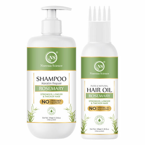 Nuerma Science 100% Natural Rosemary Oil Shampoo 350ml Conditioner Combo Pack For Hair Growth