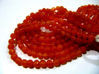 Natural Carnelian Round Faceted 6-7mm Beads Sold Per  Strand 10 inch Long