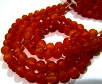 Natural Carnelian Round Faceted 6-7mm Beads Sold Per  Strand 10 inch Long