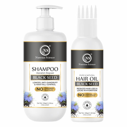 Nuerma Science Blackseed oil Shampoo 350ml Hair Oil 100ml Combo Pack for Hair Growth