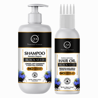 Nuerma Science Blackseed Oil Shampoo & Hair Oil Combo Pack - 350ml Shampoo, 100ml Hair Oil | Herbal Treatment For Softness, Shine, And Frizz Control