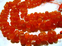 Natural Carnelian Tear drop Shape Faceted 6x9mm Beads Strand 8 inches long