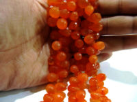 Natural Carnelian Tear drop Shape Faceted 6x9mm Beads Strand 8 inches long