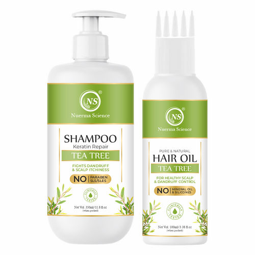 Nuerma Science Natural Teatree Shampoo 350ml Hair Oil 100ml Combo Pack For Hair Growth